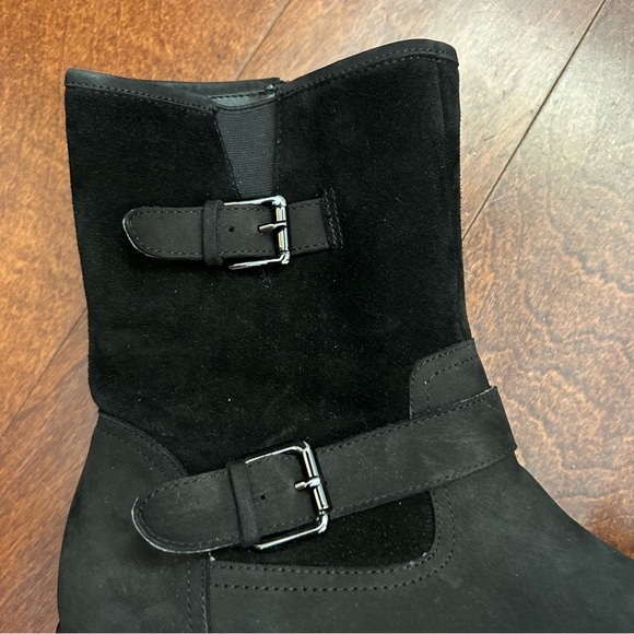 Blondo Val Waterproof Black Moto Boots with Faux Fur Lining and Buckles, Size 10 - Picture 7 of 16